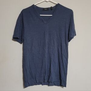 Theory Men's Slate Blue V-Neck Tee Medium